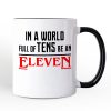 In a World Full of Tens be an Eleven Personalized Mug, Inspirational Vintage Horror Gift with Custom Name
