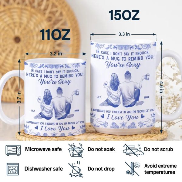 In Case I Don't Say It Enough Couples Toile - Personalized White Edge-to-Edge Mug