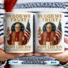 In God We Trust, Pope And American Flag - Personalized Custom Coffee Mug - FTH079_MG