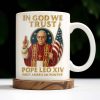 In God We Trust, Pope And American Flag - Personalized Custom Coffee Mug - FTH079_MG