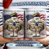 In Honor Of Service, Military Uniform and U.S. Flag - Personalized Custom Coffee Mug - GRAD280_MG