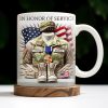 In Honor Of Service, Military Uniform and U.S. Flag - Personalized Custom Coffee Mug - GRAD280_MG