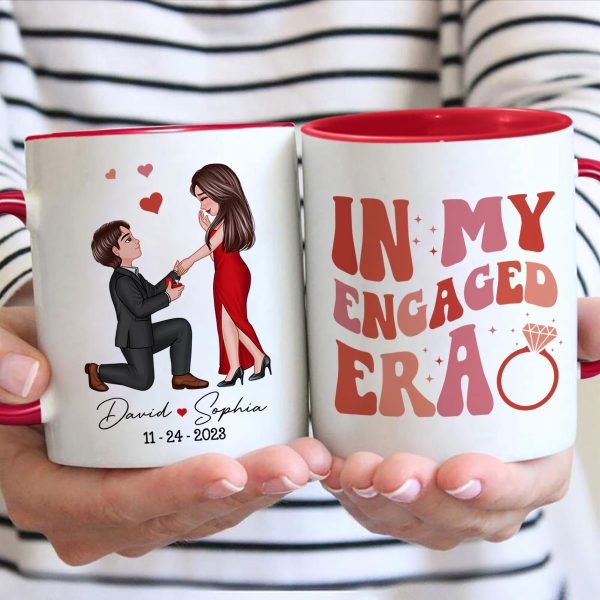 In My Engaged Era Couple Proposal Engagement Gift Future Bride Gift Ideas, Bridal Shower Gift for Her, Bride Mug Wedding Gift for Friend Newly Engaged Personalized Mug