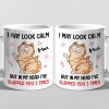 In My Head I've Slapped You 3 Times - Cat Personalized Custom Mug - Gift For Pet Owners, Pet Lovers