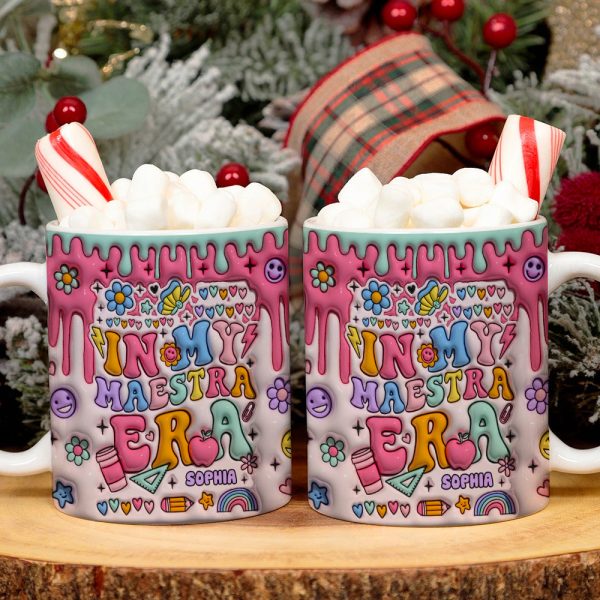 In My Maestra Era, Personalized Coffee Mug, Christmas Gifts For Teacher
