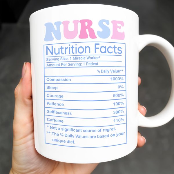In My Nurse Era, Nurse Nutrition Facts, Nurse Cap And Medical Symbols - Personalized Custom Coffee Mug - NUR013_MG
