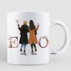 Initial Flower Sisters Personalized Mug