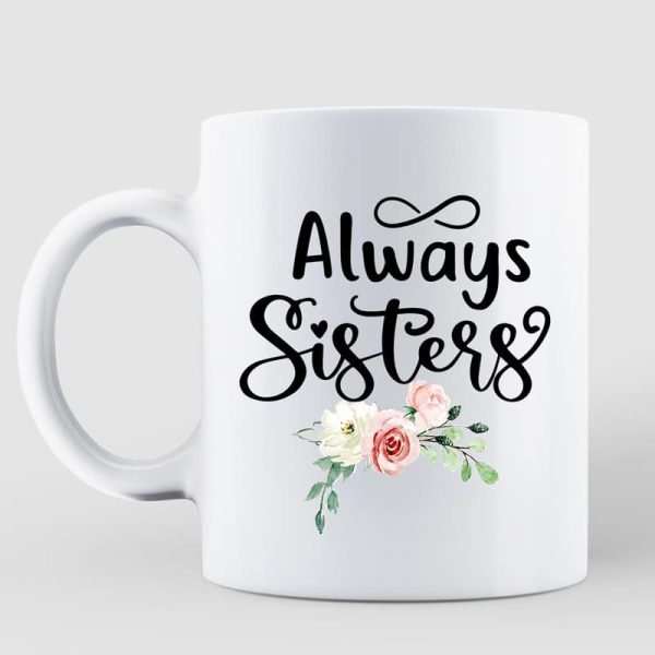 Initial Flower Sisters Personalized Mug