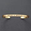 Inspirational Quotes Cuff Bracelet " DON'T WORRY BE HAPPY " Metal Engraved Bracelet