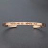 Inspirational Quotes Cuff Bracelet " DON'T WORRY BE HAPPY " Metal Engraved Bracelet