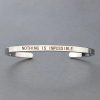 Inspirational Quotes Cuff Bracelet " DON'T WORRY BE HAPPY " Metal Engraved Bracelet
