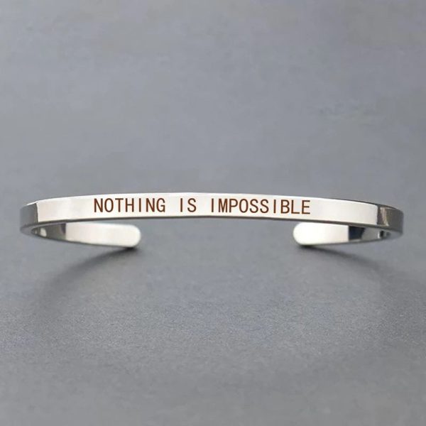 Inspirational Quotes Cuff Bracelet " DON'T WORRY BE HAPPY " Metal Engraved Bracelet