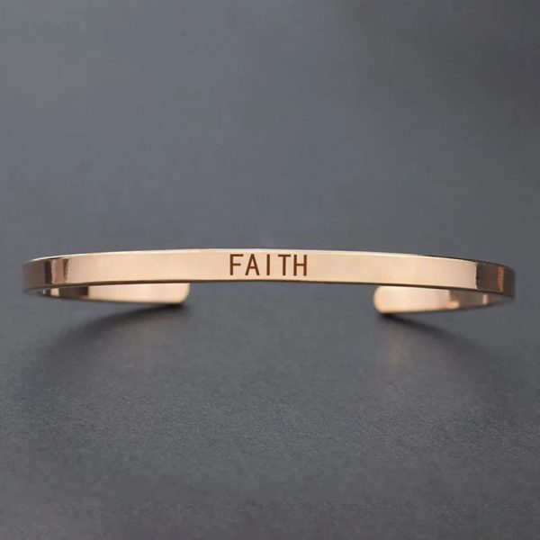 Inspirational Quotes Cuff Bracelet " DON'T WORRY BE HAPPY " Metal Engraved Bracelet