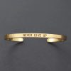 Inspirational Quotes Cuff Bracelet " DON'T WORRY BE HAPPY " Metal Engraved Bracelet
