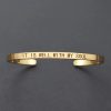 Inspirational Quotes Cuff Bracelet " DON'T WORRY BE HAPPY " Metal Engraved Bracelet