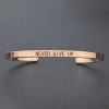 Inspirational Quotes Cuff Bracelet " DON'T WORRY BE HAPPY " Metal Engraved Bracelet