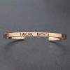 Inspirational Quotes Cuff Bracelet " DON'T WORRY BE HAPPY " Metal Engraved Bracelet