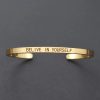 Inspirational Quotes Cuff Bracelet " DON'T WORRY BE HAPPY " Metal Engraved Bracelet
