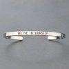 Inspirational Quotes Cuff Bracelet " DON'T WORRY BE HAPPY " Metal Engraved Bracelet