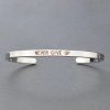 Inspirational Quotes Cuff Bracelet " DON'T WORRY BE HAPPY " Metal Engraved Bracelet