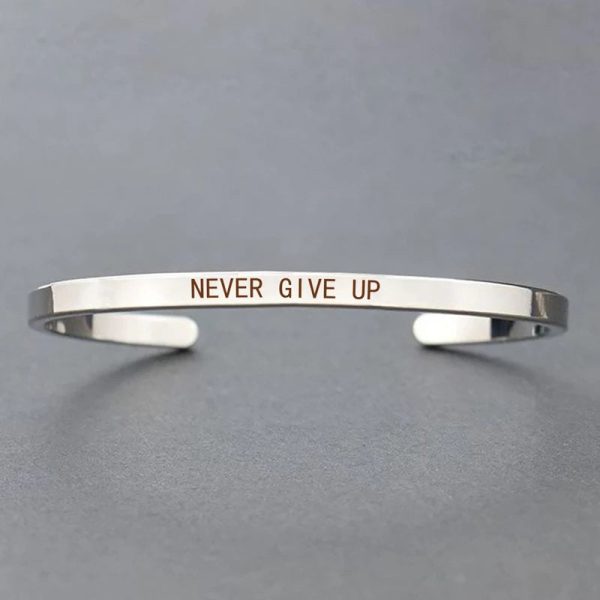Inspirational Quotes Cuff Bracelet " DON'T WORRY BE HAPPY " Metal Engraved Bracelet