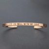 Inspirational Quotes Cuff Bracelet " DON'T WORRY BE HAPPY " Metal Engraved Bracelet