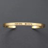 Inspirational Quotes Cuff Bracelet " DON'T WORRY BE HAPPY " Metal Engraved Bracelet