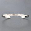 Inspirational Quotes Cuff Bracelet " DON'T WORRY BE HAPPY " Metal Engraved Bracelet
