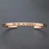 Inspirational Quotes Cuff Bracelet " DON'T WORRY BE HAPPY " Metal Engraved Bracelet