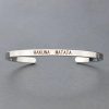 Inspirational Quotes Cuff Bracelet " DON'T WORRY BE HAPPY " Metal Engraved Bracelet