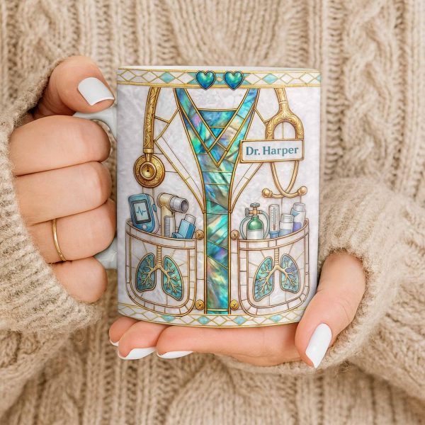 Inspired By Our Medical Heroes, Stethoscope and Medical Tools Design - Personalized Custom Coffee Mug - DOC103_MG