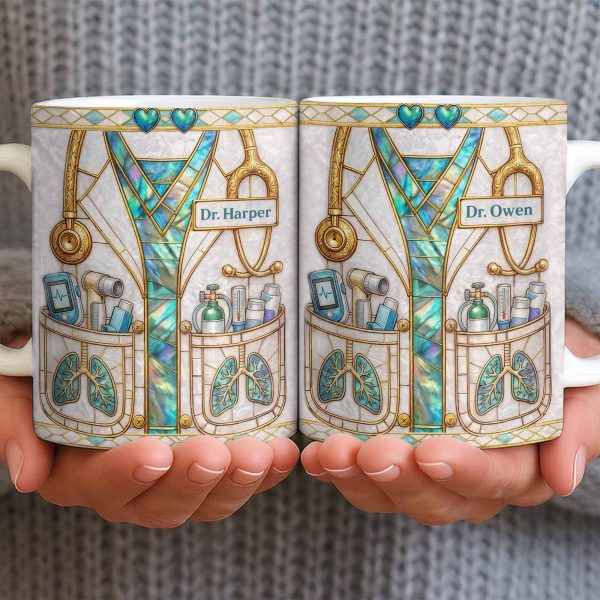 Inspired By Our Medical Heroes, Stethoscope and Medical Tools Design - Personalized Custom Coffee Mug - DOC103_MG