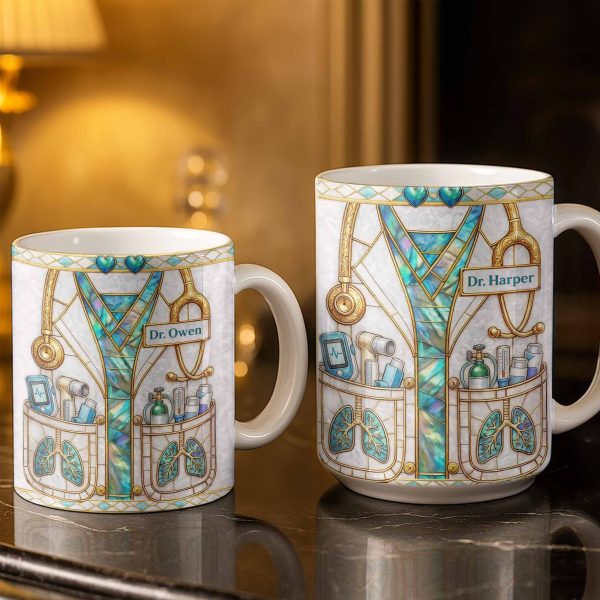 Inspired By Our Medical Heroes, Stethoscope and Medical Tools Design - Personalized Custom Coffee Mug - DOC103_MG