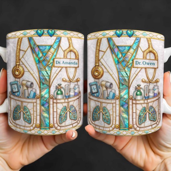Inspired By Our Medical Heroes, Stethoscope and Medical Tools Design - Personalized Custom Coffee Mug - DOC103_MG