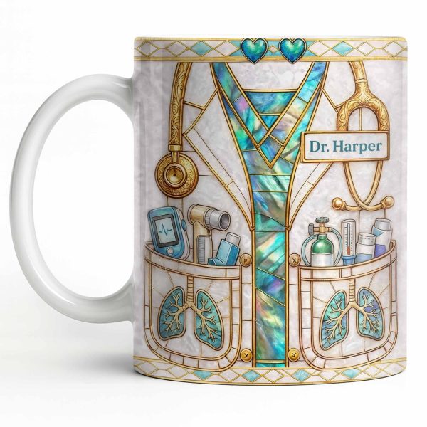 Inspired By Our Medical Heroes, Stethoscope and Medical Tools Design - Personalized Custom Coffee Mug - DOC103_MG
