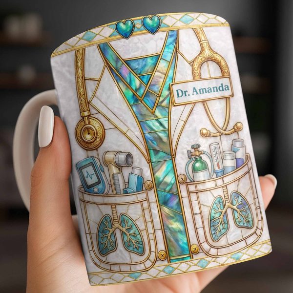 Inspired By Our Medical Heroes, Stethoscope and Medical Tools Design - Personalized Custom Coffee Mug - DOC103_MG