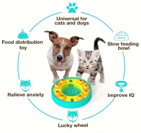 Interactive Dog Puzzle Toy - Spinning Food Dispenser