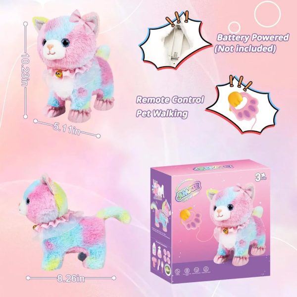 Interactive Walking & Barking Plush Cat Toy - Remote Control Fun!