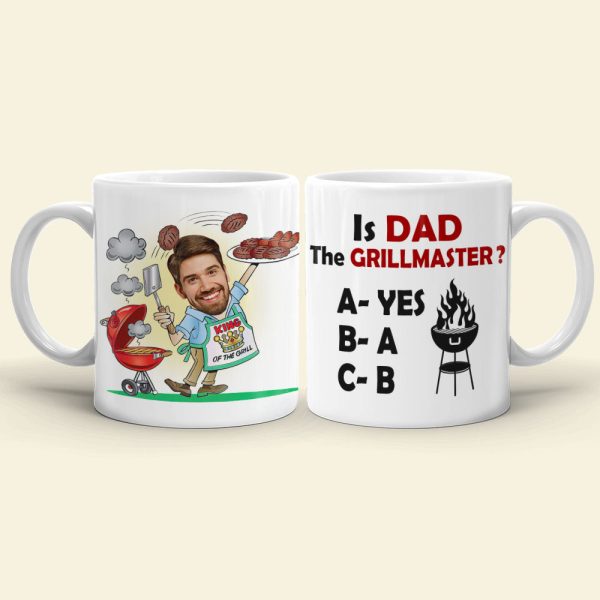 Is Dad The Grillmaster - Gift For Dad- Custom Dad Photo Coffee Mug- Father's Day Mug