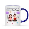 It Takes A Long Time Grow And Old Friends Birth Month Flowers Personalized Mug