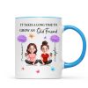 It Takes A Long Time Grow And Old Friends Birth Month Flowers Personalized Mug