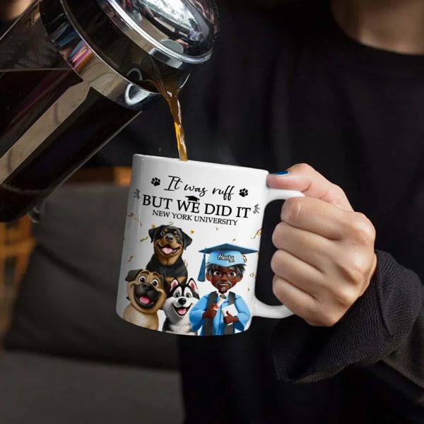 It Was Ruff But We Did It - Personalized White Edge-to-Edge Mug