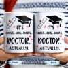 It's Miss Doctor Actually With Graduation Cap and Hearts - Personalized Custom Coffee Mug - DOC044_MG
