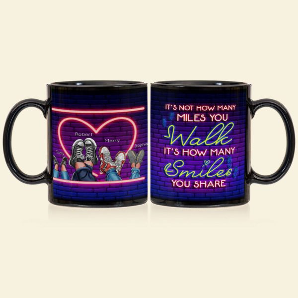 It's Not How Many Walk Personalized Black Mug, Gift For Family