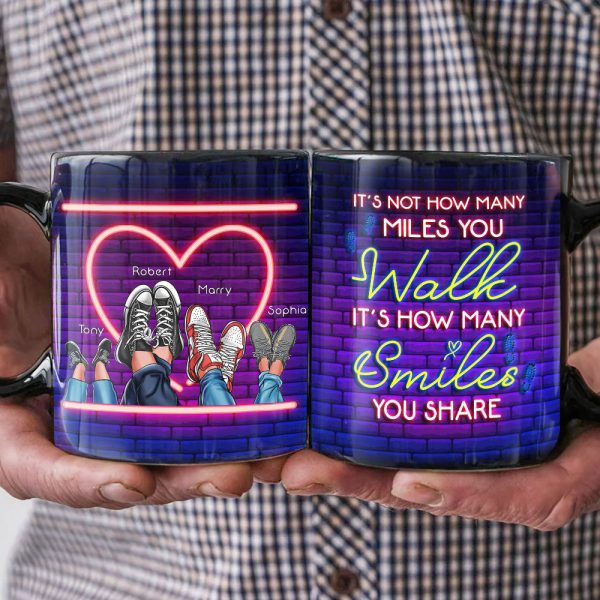 It's Not How Many Walk Personalized Black Mug, Gift For Family