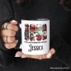 It's the Most Wonderful Time of The Year Personalized Mug, Reindeer, Santa, Snowman Vintage Gift with Custom Name