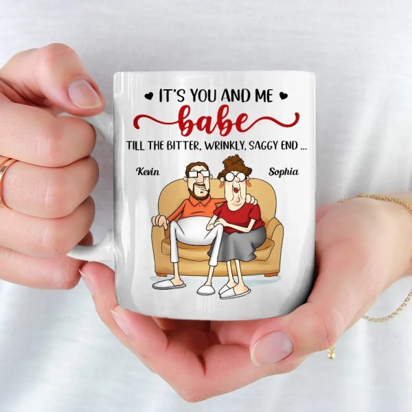 It's You And Me Till The Bitter End - Couple Personalized Custom Mug - Gift For Husband Wife, Anniversary