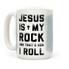 Jesus is My Rock and That's How I Roll Coffee Mug