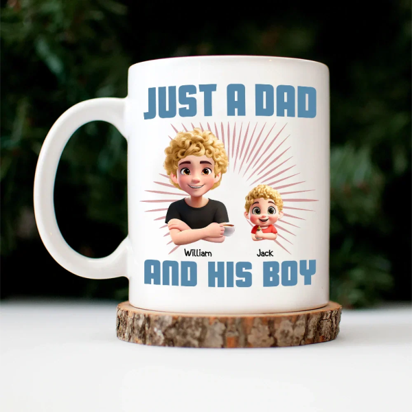 Just A Dad And His Girl 3D Effect Crossed Arms - Personalized Mug