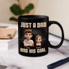 Just A Dad And His Girl 3D Effect Crossed Arms - Personalized Mug
